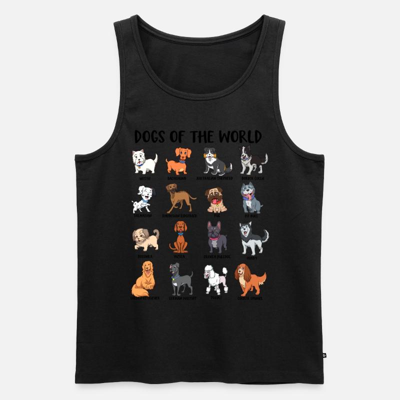 Welt der Hunde - Männer Premium Bio Tank Top - Schwarz