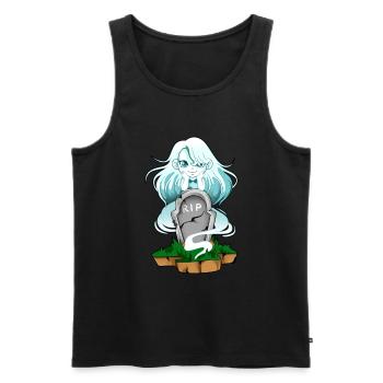 Gothic - Kawaii Ghost - Men's Premium Organic Tank Top - black - Front - AI Model Male 178 light (178cm)
