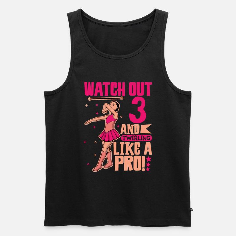 Ich bin 3 - Mädchen Twirling - Männer Premium Bio Tank Top - Schwarz