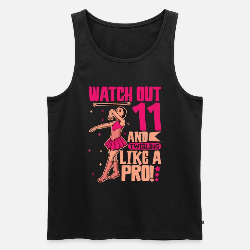 Ich bin 11 - Mädchen Twirling - Männer Premium Bio Tank Top - Schwarz