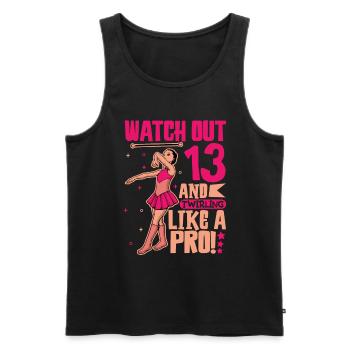 Ich bin 13 - Mädchen Twirling - Männer Premium Bio Tank Top - Schwarz - Vorne - Michal (187cm)