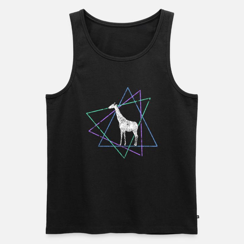 Giraffe - Männer Premium Bio Tank Top - Schwarz