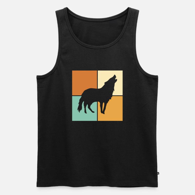Wolf - Männer Premium Bio Tank Top - Schwarz