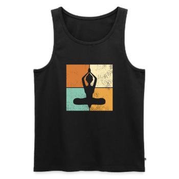 Meditation - Men's Premium Organic Tank Top - black - Front - AI Model Male 178 light (178cm)
