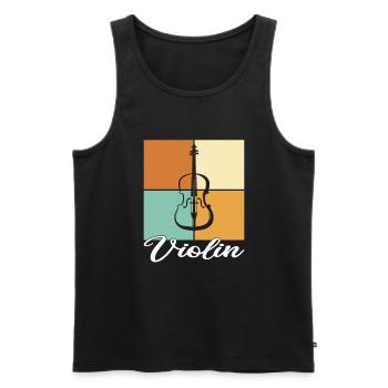 Geige - Männer Premium Bio Tank Top - Schwarz - Vorne - AI Model Male 178 light (178cm)