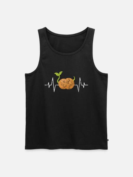 Kartoffel Herzschlag - Männer Premium Bio Tank Top - Schwarz