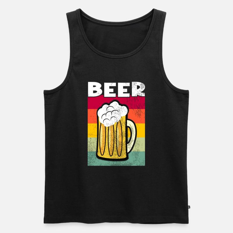 Bier Retro - Männer Premium Bio Tank Top - Schwarz