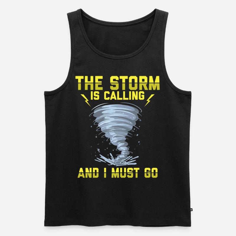Sturmjäger Shirts | Unwetter Sturm Blitz Geschenke - Männer Premium Bio Tank Top - Schwarz