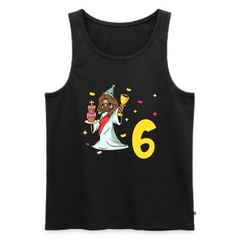 Mit Jesus - Kinder Geburtstag 6 Jahre - Männer Premium Bio Tank Top - Schwarz - Vorne - Michal (187cm)