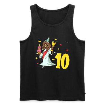 Mit Jesus - Kinder Geburtstag 10 Jahre - Männer Premium Bio Tank Top - Schwarz - Vorne - Michal (187cm)