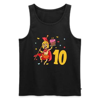 Mit Spartaner - Kinder Geburtstag 10 Jahre - Männer Premium Bio Tank Top - Schwarz - Vorne - Michal (187cm)