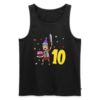 Mit Centurio - Kinder Geburtstag 10 Jahre - Männer Premium Bio Tank Top - Schwarz - Vorne - Michal (187cm)
