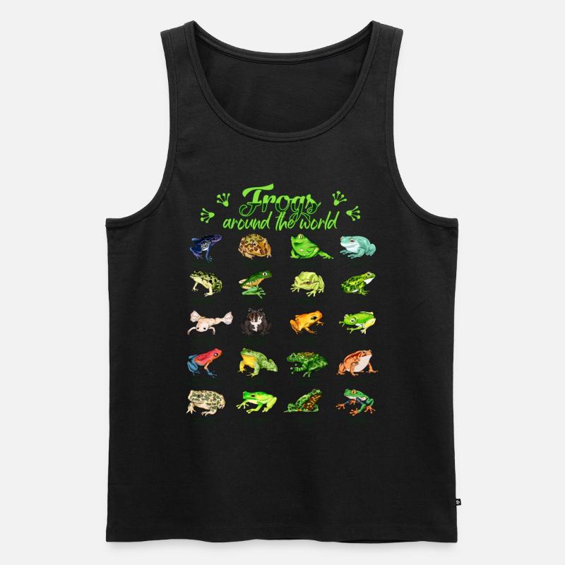 Frösche der Welt - Frosch - Männer Premium Bio Tank Top - Schwarz