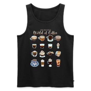 The delicious world of coffee - Men's Premium Organic Tank Top - black - Front - AI Model Male 178 light (178cm)