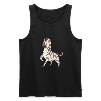 Kawaii Zebra - Männer Premium Bio Tank Top - Schwarz - Vorne - Michal (187cm)