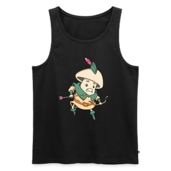 Rollenspiel-Charakter - Waldläufer - Champignon - Männer Premium Bio Tank Top - Schwarz - Vorne - AI Model Male 178 light (178cm)