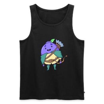 Rollenspiel-Charakter - Waldläufer - Blaubeere - Männer Premium Bio Tank Top - Schwarz - Vorne - AI Model Male 178 light (178cm)
