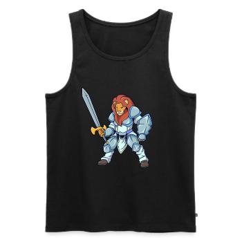 Rollenspiel-Charakter - Paladin - Löwe - Männer Premium Bio Tank Top - Schwarz - Vorne - AI Model Male 178 light (178cm)