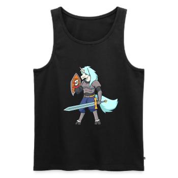 Rollenspiel-Charakter - Paladin - Einhorn - Männer Premium Bio Tank Top - Schwarz - Vorne - AI Model Male 178 light (178cm)