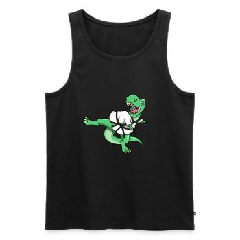 Cartoon TREX macht Hapkido - Männer Premium Bio Tank Top - Schwarz - Vorne - AI Model Male 178 light (178cm)