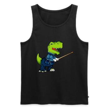Cartoon TREX macht Kendo - Männer Premium Bio Tank Top - Schwarz - Vorne - AI Model Male 178 light (178cm)