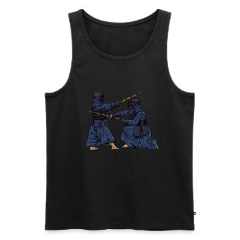 Japanische Kampfkünste - Kendo Kämpfer - Männer Premium Bio Tank Top - Schwarz - Vorne - Michal (187cm)