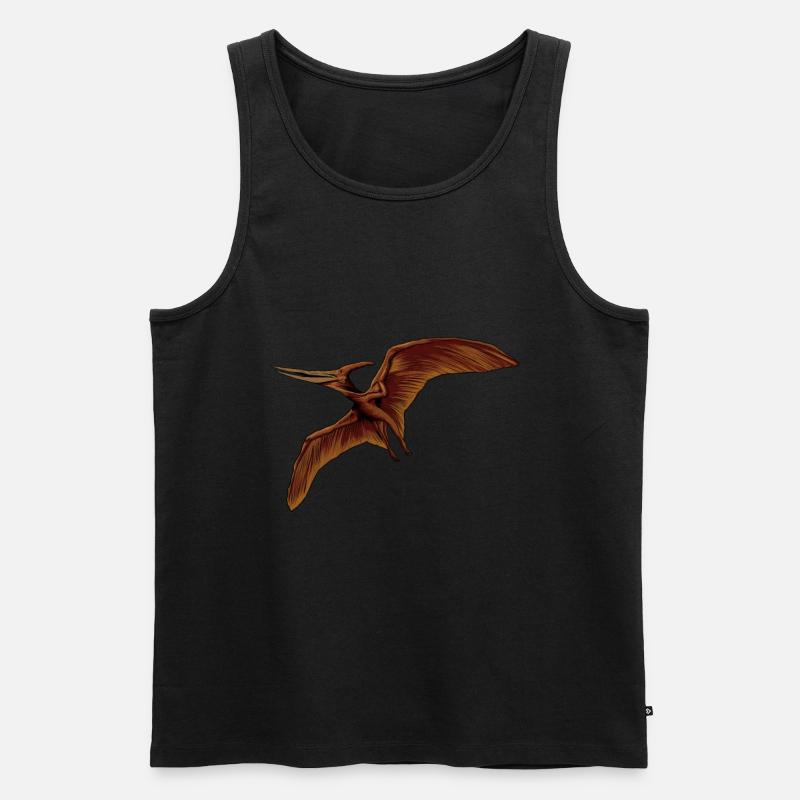 Zeichnung des Pteranodon - Männer Premium Bio Tank Top - Schwarz