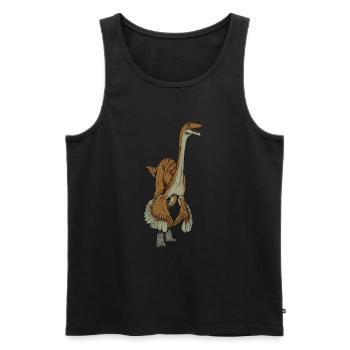 Drawing of Gallimimus - Men's Premium Organic Tank Top - black - Front - Michal (187cm)