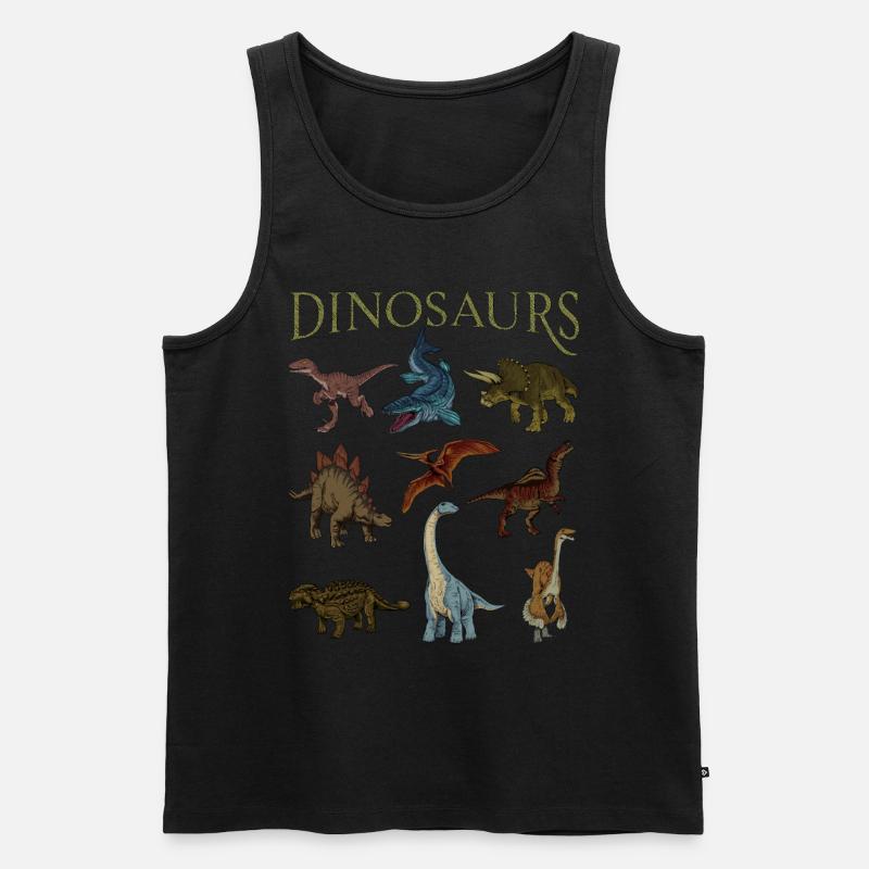Dinosauri vari - Canottiera ecologica premium da uomo - nero