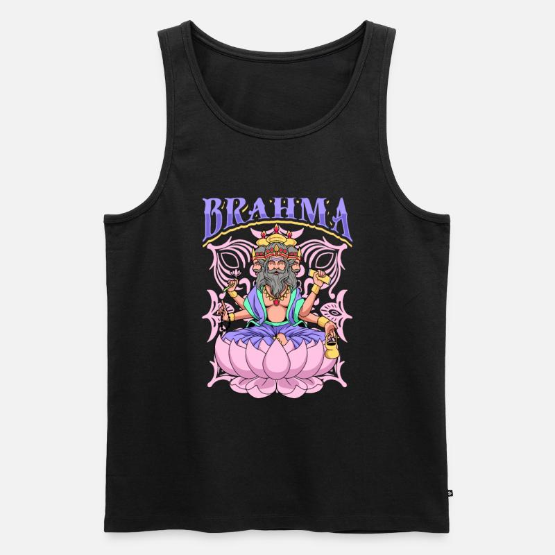 Hindu Gott - Brahma - Männer Premium Bio Tank Top - Schwarz