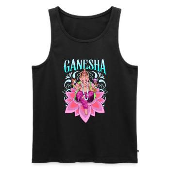 Dieu hindou - Ganesha - Débardeur bio Premium Homme - noir - Devant - AI Model Male 178 light (178cm)
