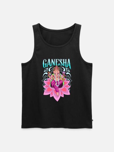 Hindu God - Ganesha - Men's Premium Organic Tank Top - black