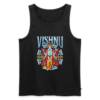 Dieu hindou - Vishnu - Débardeur bio Premium Homme - noir - Devant - AI Model Male 178 light (178cm)