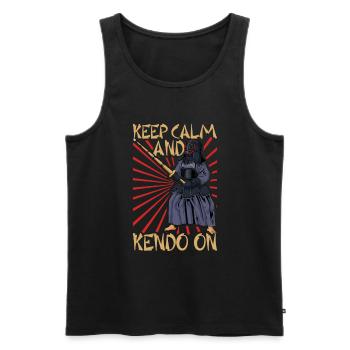 Keep Calm - Kendo - Men's Premium Organic Tank Top - black - Front - AI Model Male 178 light (178cm)