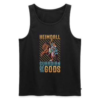 Viking Guardian of the Gods Heimdall - Men's Premium Organic Tank Top - black - Front - AI Model Male 178 light (178cm)