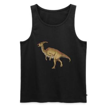 Dessin de Parasaurolophus - Débardeur bio Premium Homme - noir - Devant - Michal (187cm)