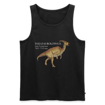 Realistische Zeichnung des Parasaurolophus - Männer Premium Bio Tank Top - Schwarz - Vorne - AI Model Male 178 light (178cm)