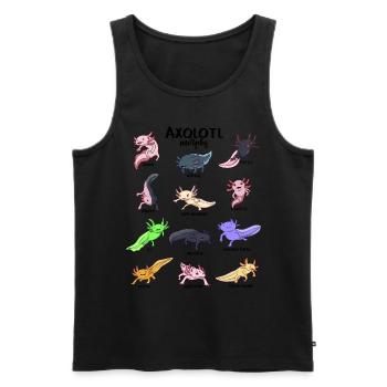 Divers axolotls kawaii - Débardeur bio Premium Homme - noir - Devant - AI Model Male 178 light (178cm)