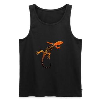 Drawing - Yellow-headed Pygmy Gecko - Men's Premium Organic Tank Top - black - Front - AI Model Male 178 light (178cm)