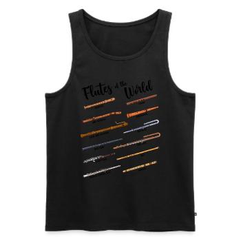 Flûtes Diverses - Flûtes du Monde - Flûte - Débardeur bio Premium Homme - noir - Devant - AI Model Male 178 light (178cm)
