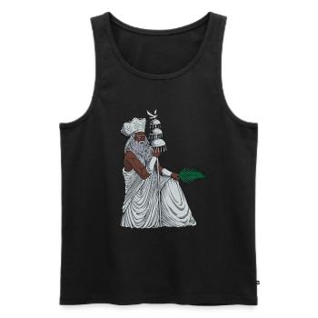 Gott der Yoruba Religion - Obatala - Männer Premium Bio Tank Top - Schwarz - Vorne - AI Model Male 178 light (178cm)