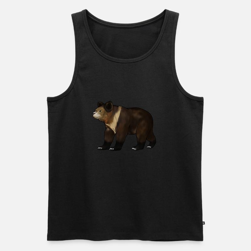 Zeichnung eines Tibetbär - Männer Premium Bio Tank Top - Schwarz
