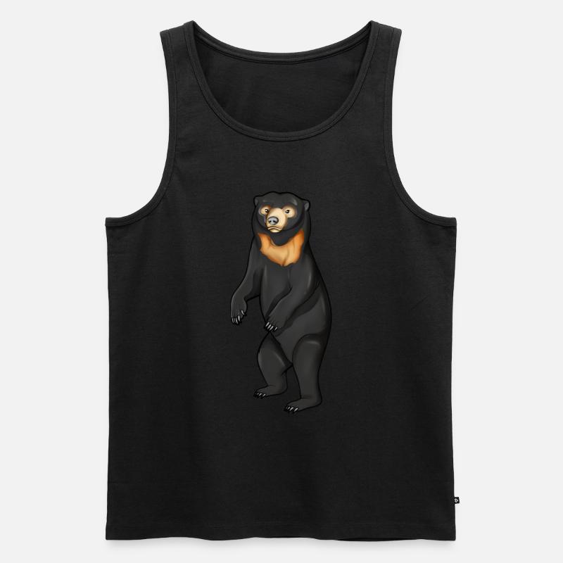 Zeichnung eines Malaienbär - Männer Premium Bio Tank Top - Schwarz