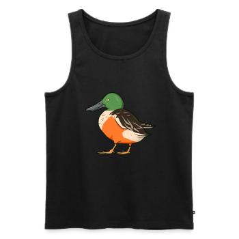 Drawing of a Shoveler - Men's Premium Organic Tank Top - black - Front - AI Model Male 178 light (178cm)