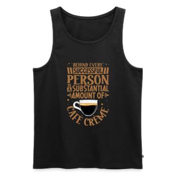Successful only with Café Crème - Men's Premium Organic Tank Top - black - Front - AI Model Male 178 light (178cm)