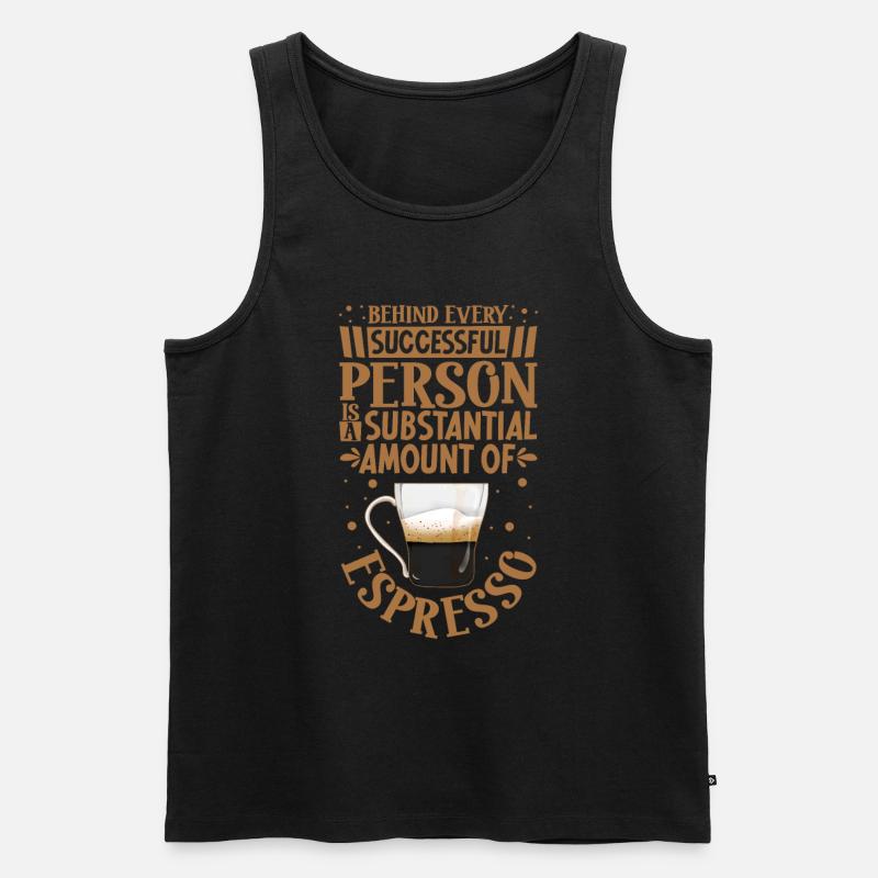Erfolgreich nur mit Espresso - Männer Premium Bio Tank Top - Schwarz