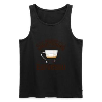 Meditieren und Espresso - Männer Premium Bio Tank Top - Schwarz - Vorne - Michal (187cm)