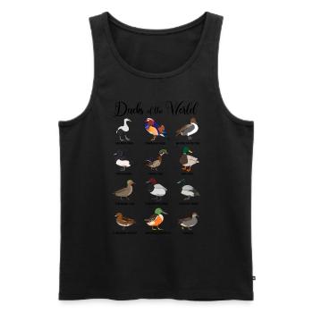 Verschiedene Enten - Arten von Enten - Männer Premium Bio Tank Top - Schwarz - Vorne - AI Model Male 178 light (178cm)
