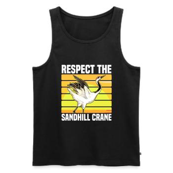 Kanadischer Kranich - Männer Premium Bio Tank Top - Schwarz - Vorne - Michal (187cm)