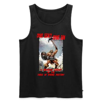Odins Legacy his Son Forced in Fires of Destiny - Men's Premium Organic Tank Top - black - Front - AI Model Male 178 light (178cm)